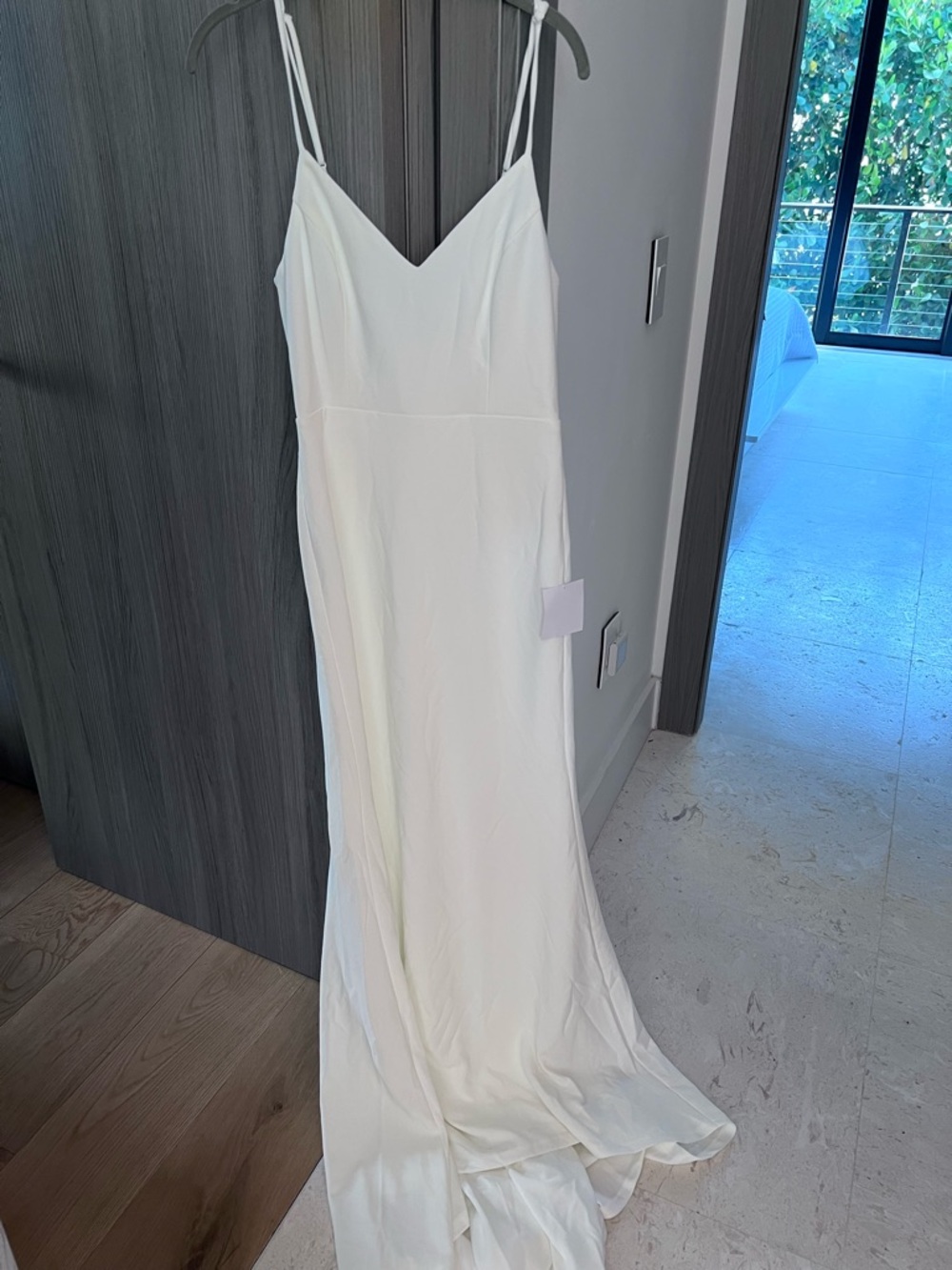 Elegant White Spaghetti-Strap Bridal Gown - Picture 2 of 11